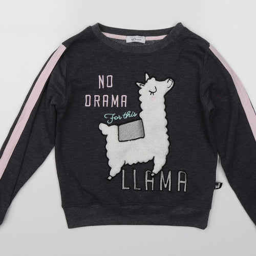 New Look Girls Grey   Pullover Sweatshirt Size S  - Llama