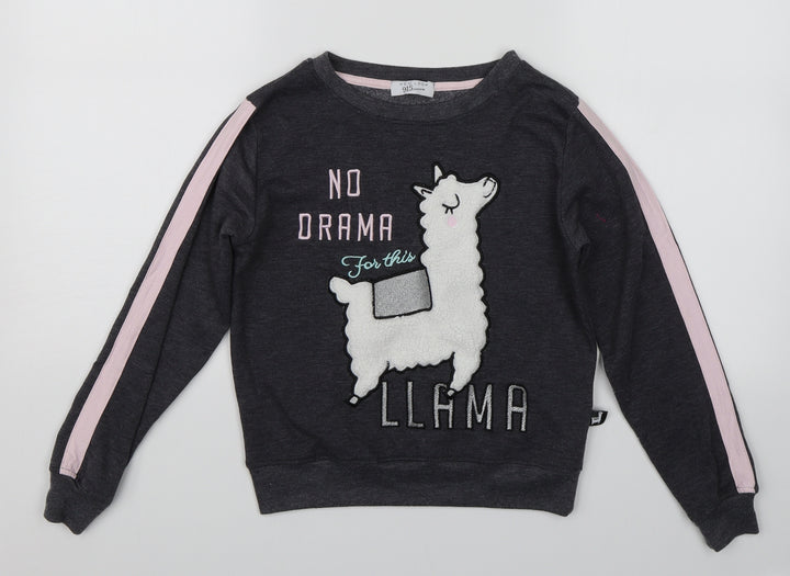 New Look Girls Grey   Pullover Sweatshirt Size S  - Llama