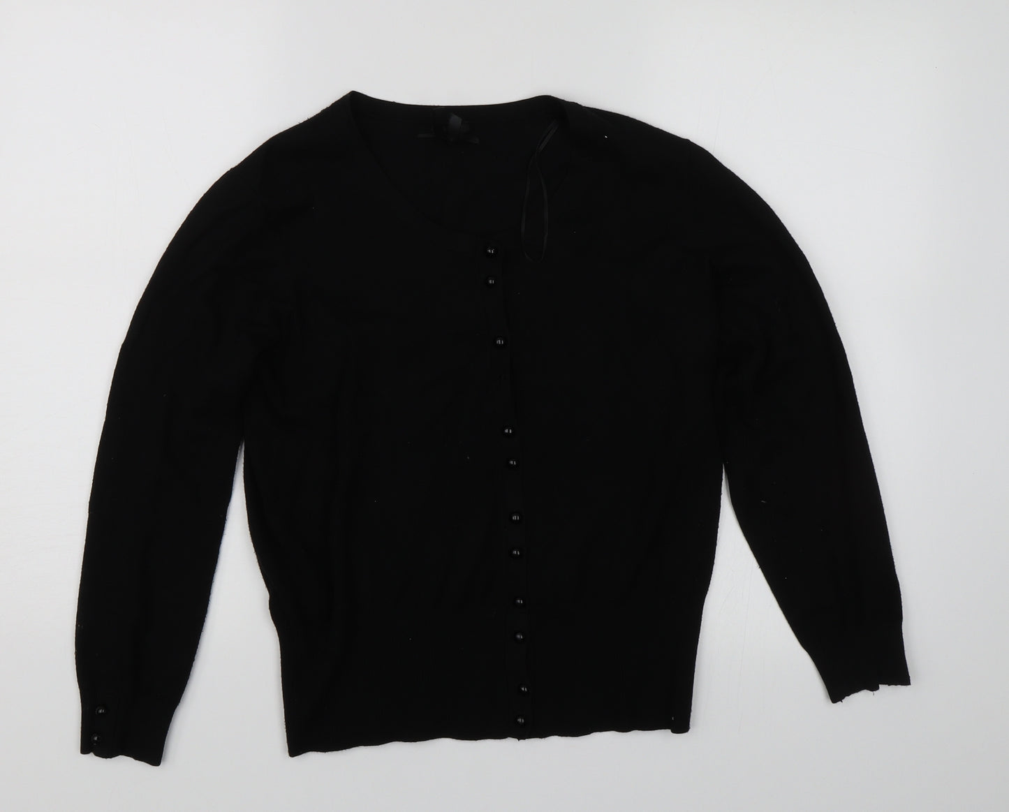 TEXT Womens Black   Cardigan Jumper Size M  - button up