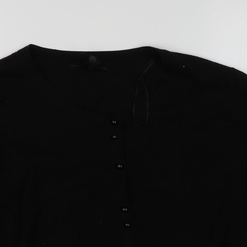 TEXT Womens Black   Cardigan Jumper Size M  - button up