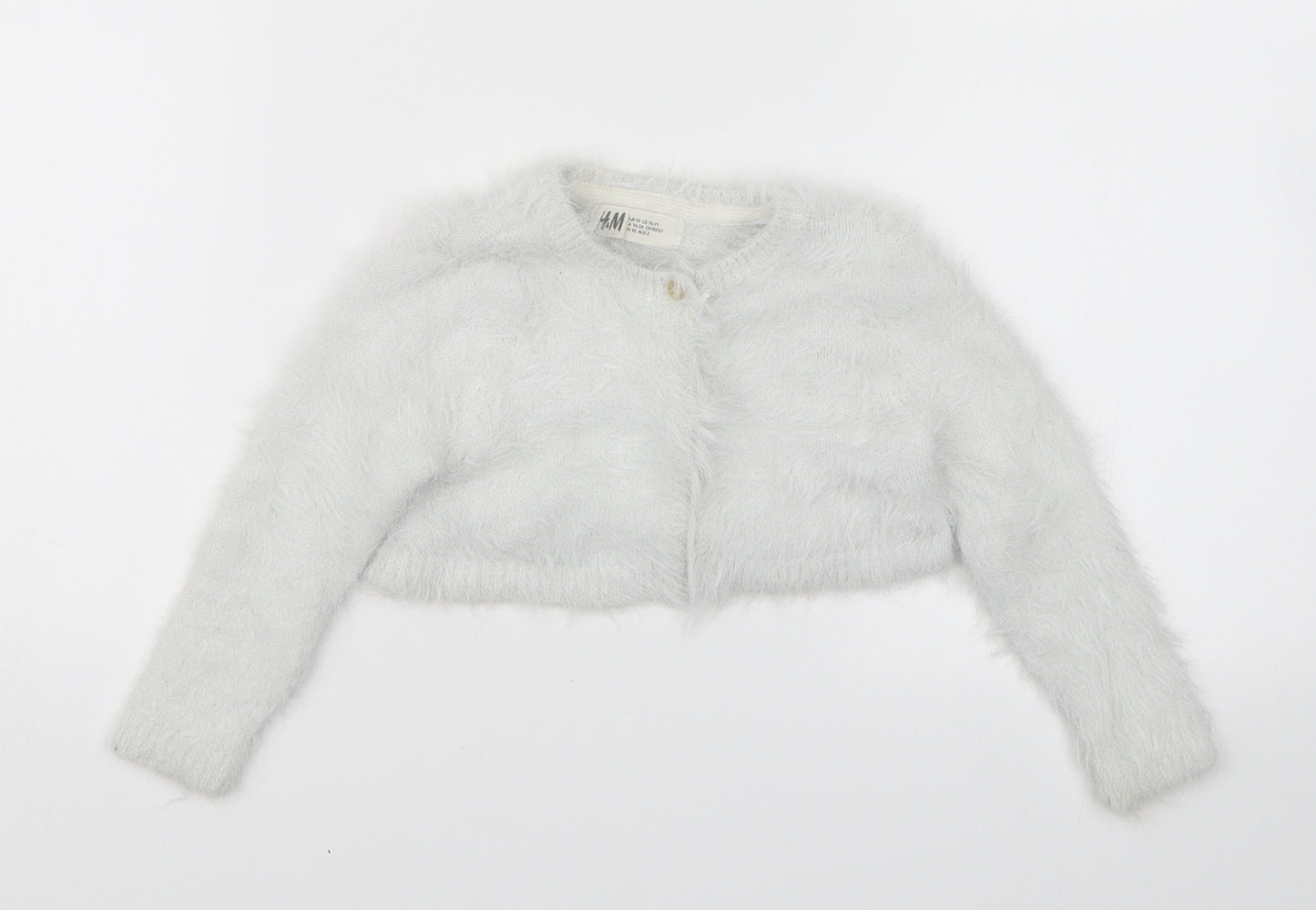 H&M Girls Silver   Cardigan Jumper Size 2 Years