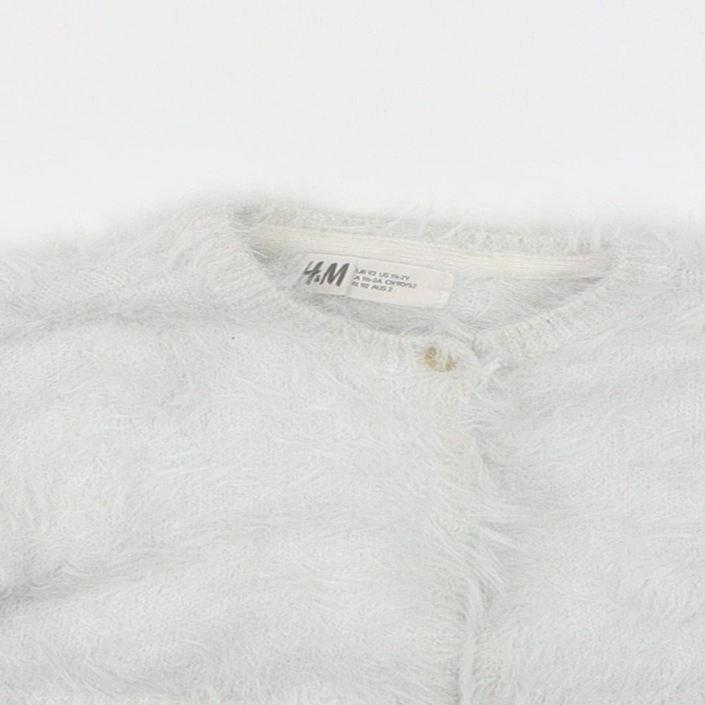 H&M Girls Silver   Cardigan Jumper Size 2 Years