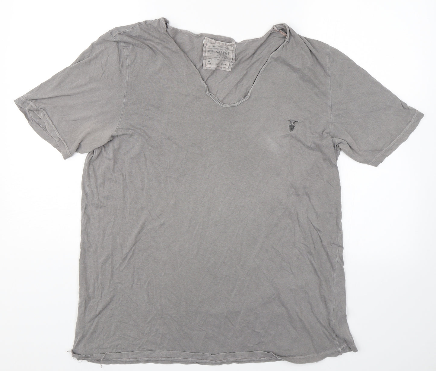 AllSaints Mens Grey    T-Shirt Size XL