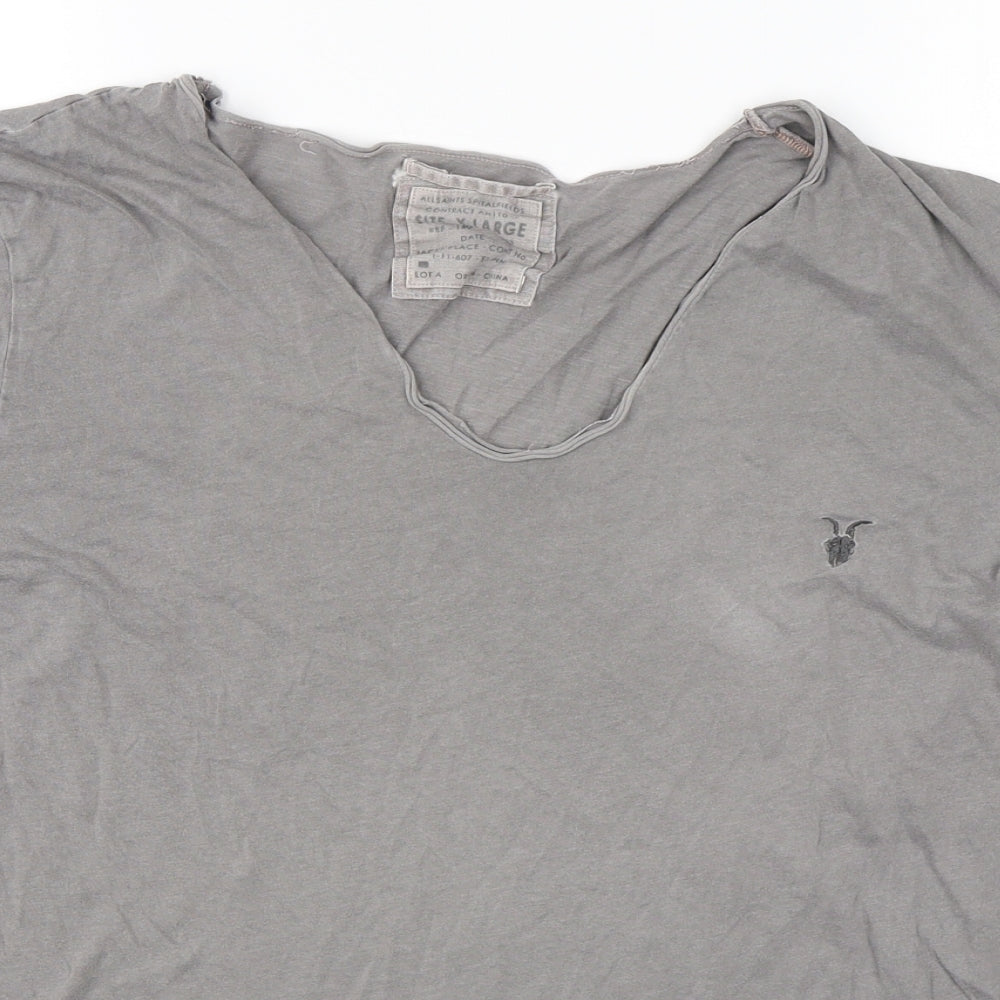 AllSaints Mens Grey    T-Shirt Size XL