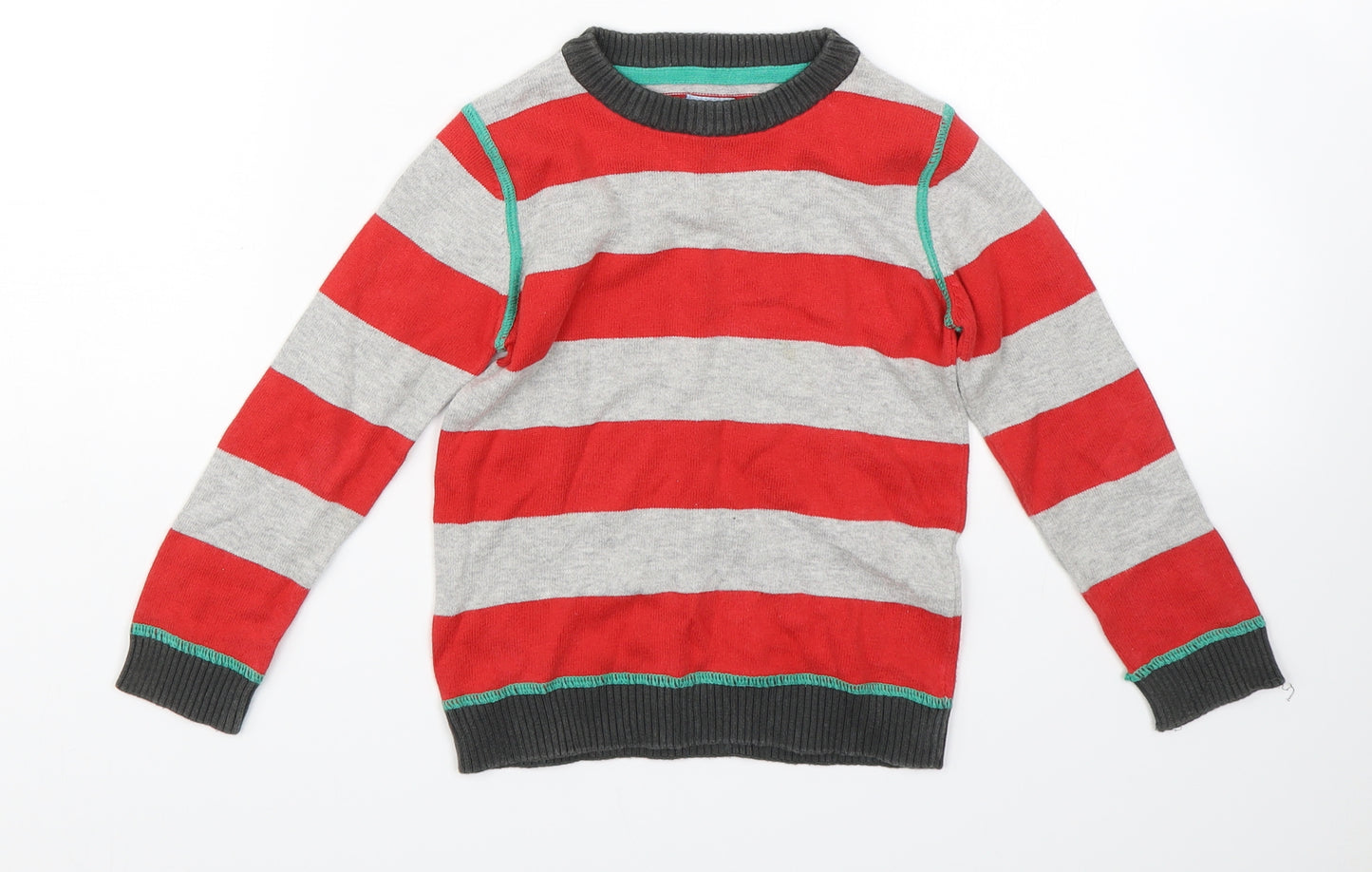 F&F Boys Red Striped  Pullover Sweatshirt Size 3-4 Years