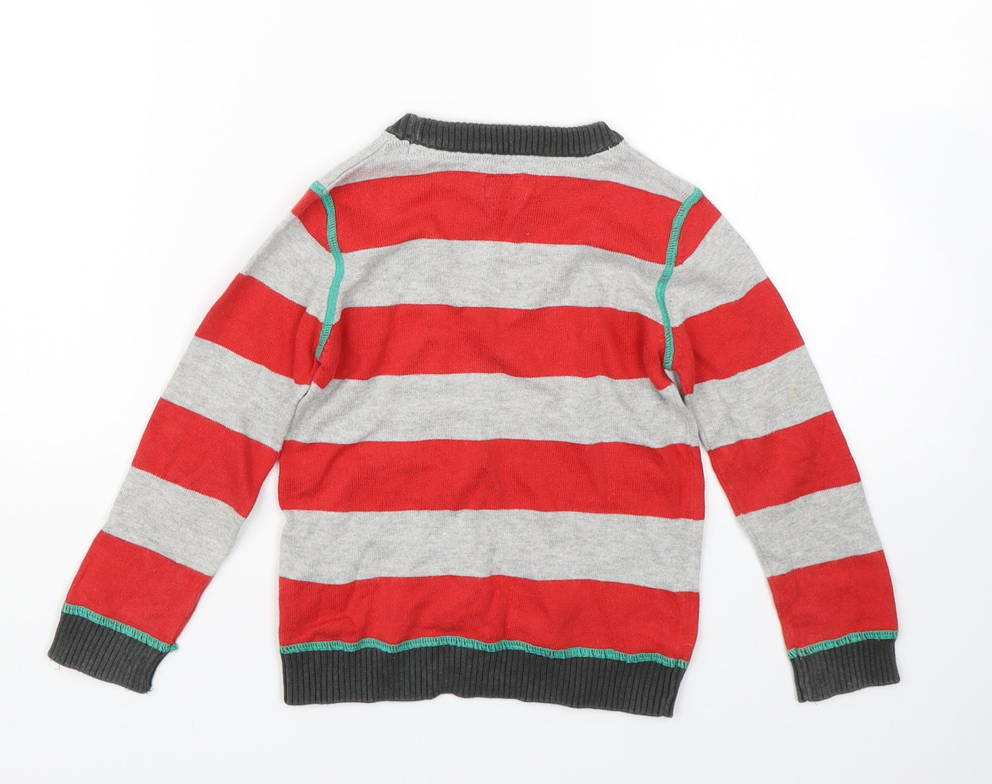 F&F Boys Red Striped  Pullover Sweatshirt Size 3-4 Years
