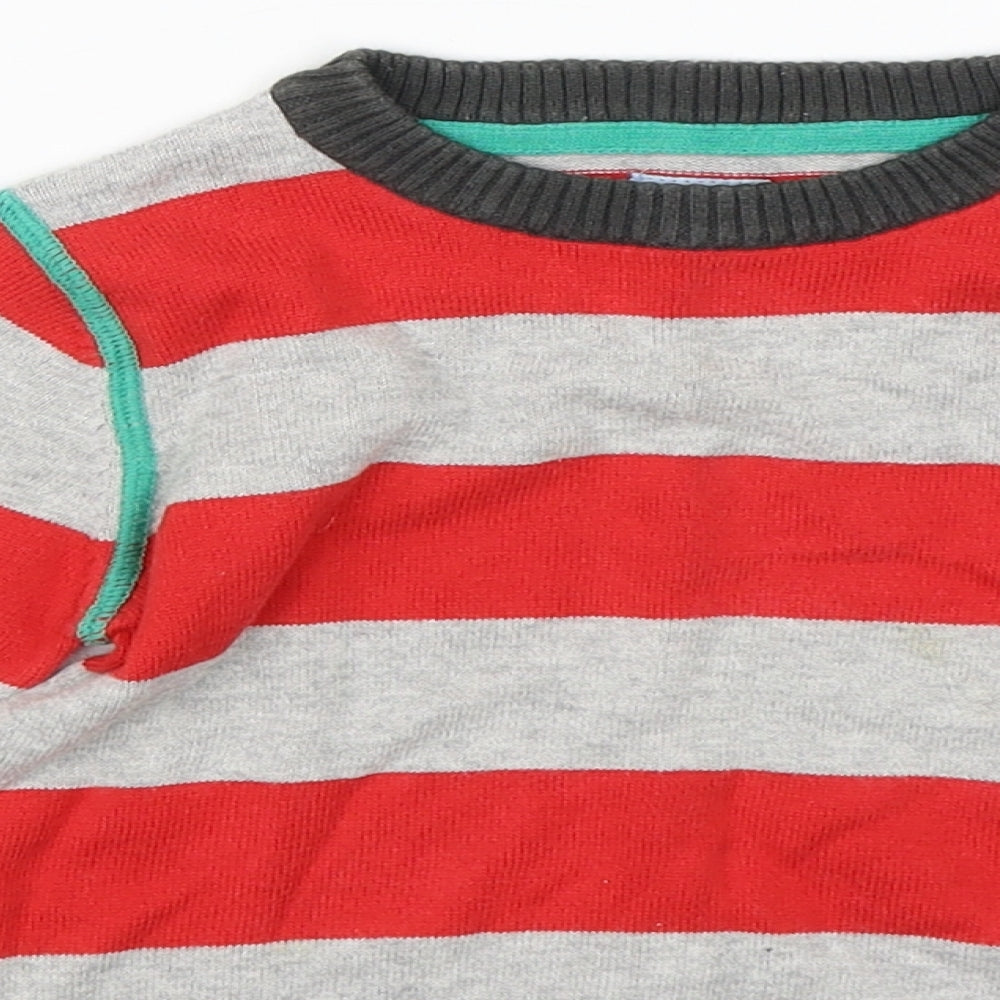 F&F Boys Red Striped  Pullover Sweatshirt Size 3-4 Years