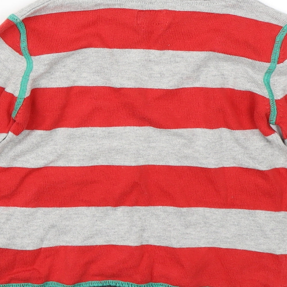 F&F Boys Red Striped  Pullover Sweatshirt Size 3-4 Years