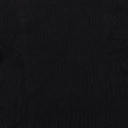 PERANA Womens Black Striped  Basic T-Shirt Size 12