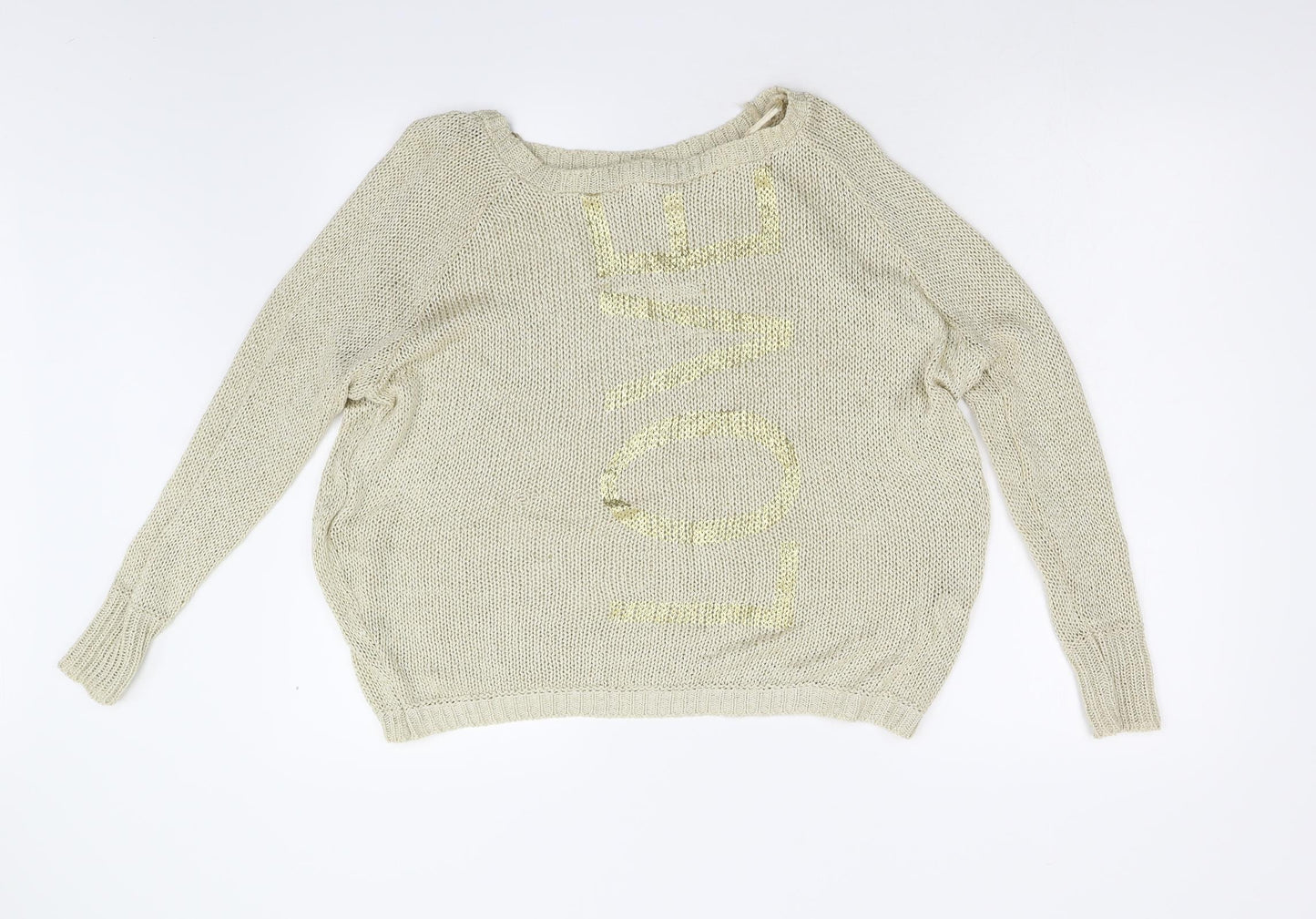 River Island Womens Gold  Knit Pullover Jumper Size 6