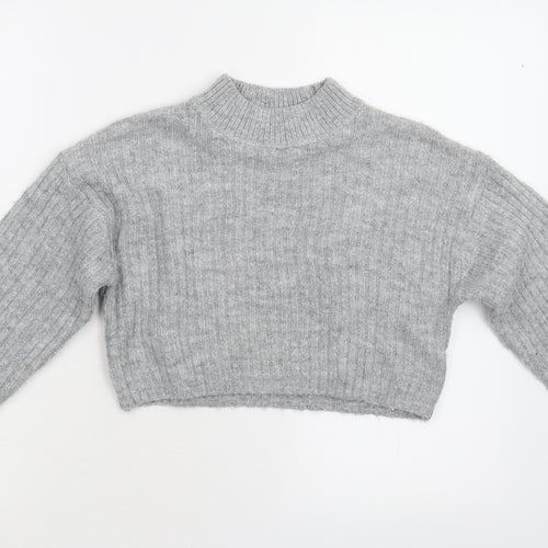 915 Girls Grey  Knit Pullover Jumper Size 9 Years