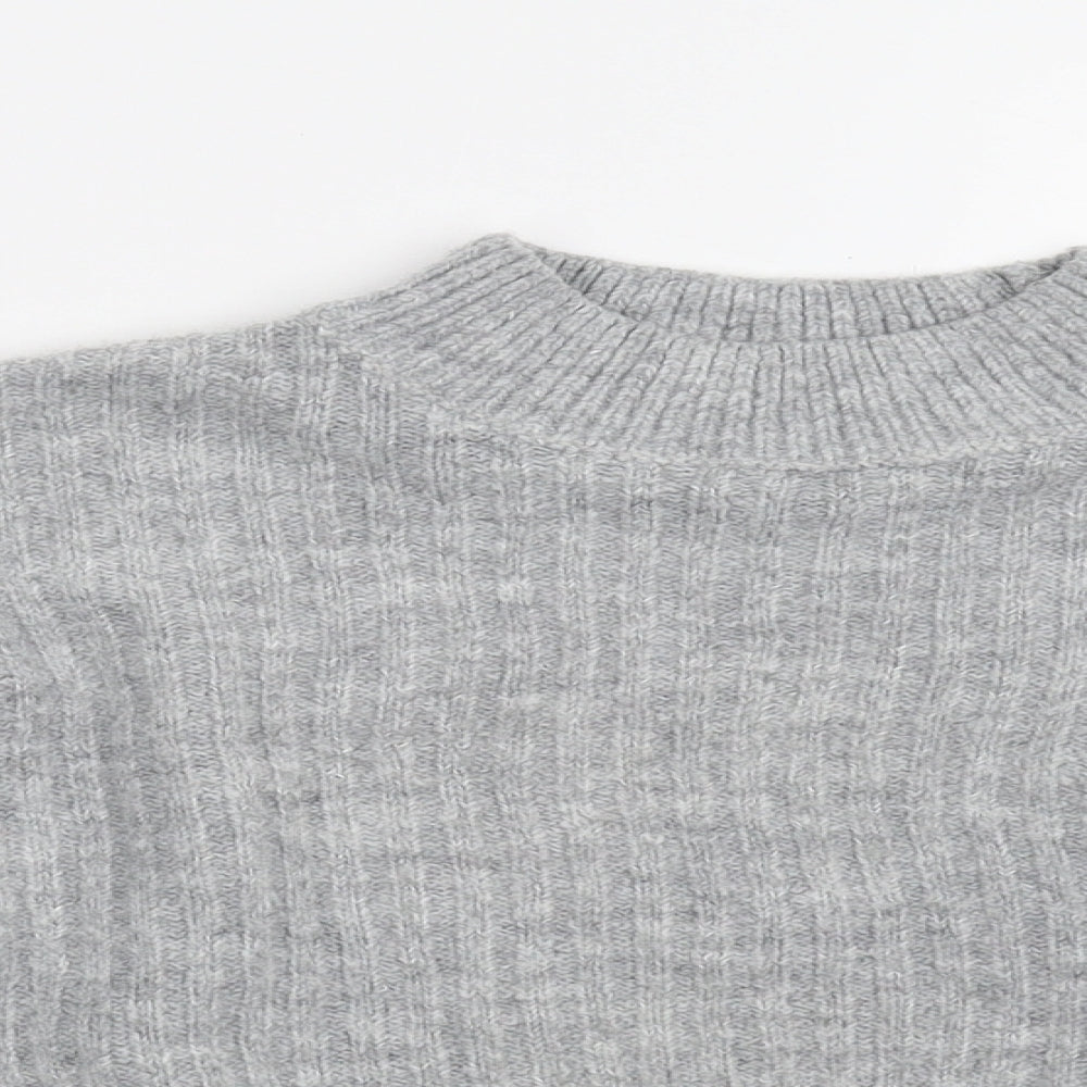 915 Girls Grey  Knit Pullover Jumper Size 9 Years