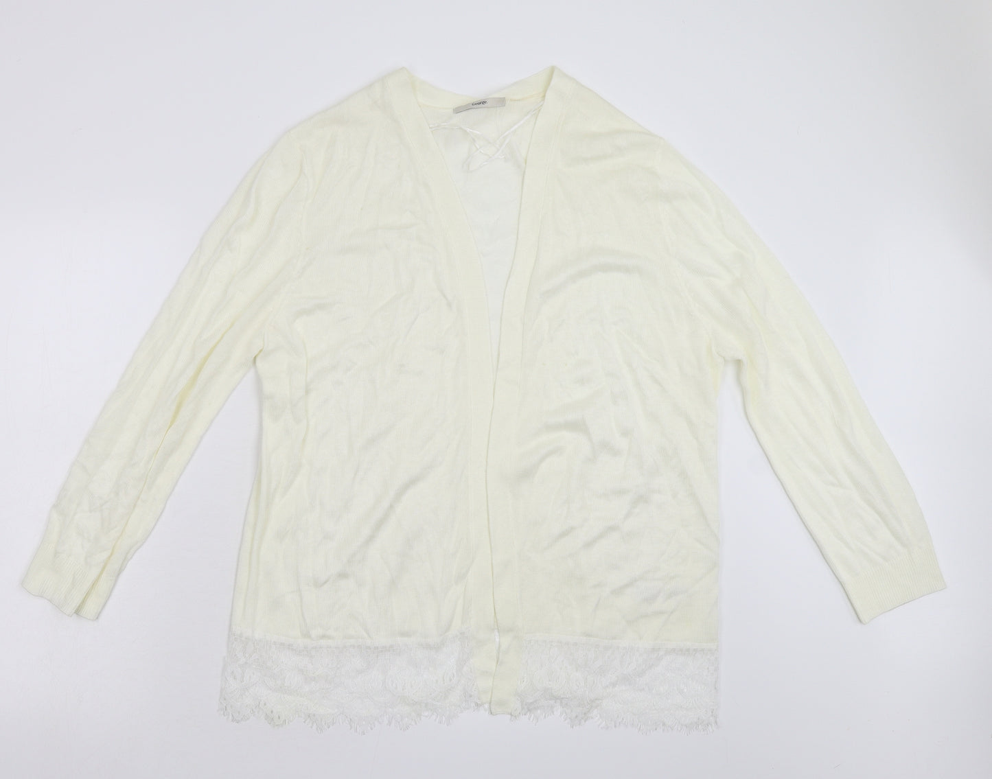 George Womens Ivory   Cardigan Jumper Size 10