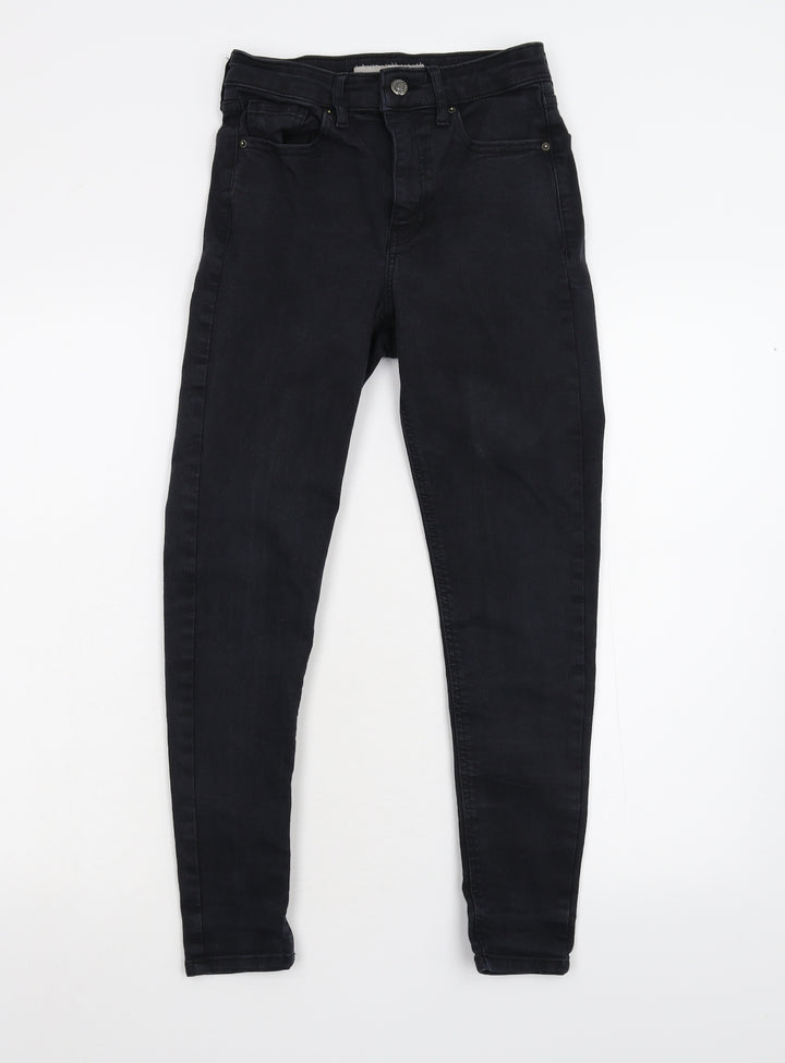 Topshop Womens Black Denim Cropped Jeans Size 26 L24 in