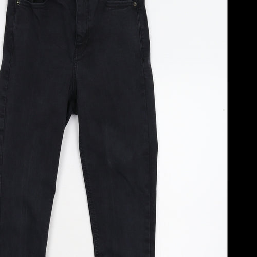 Topshop Womens Black  Denim Cropped Jeans Size 26 L24 in