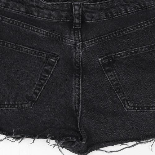 Topshop Womens Black  Damask Cut-Off Shorts Size 8