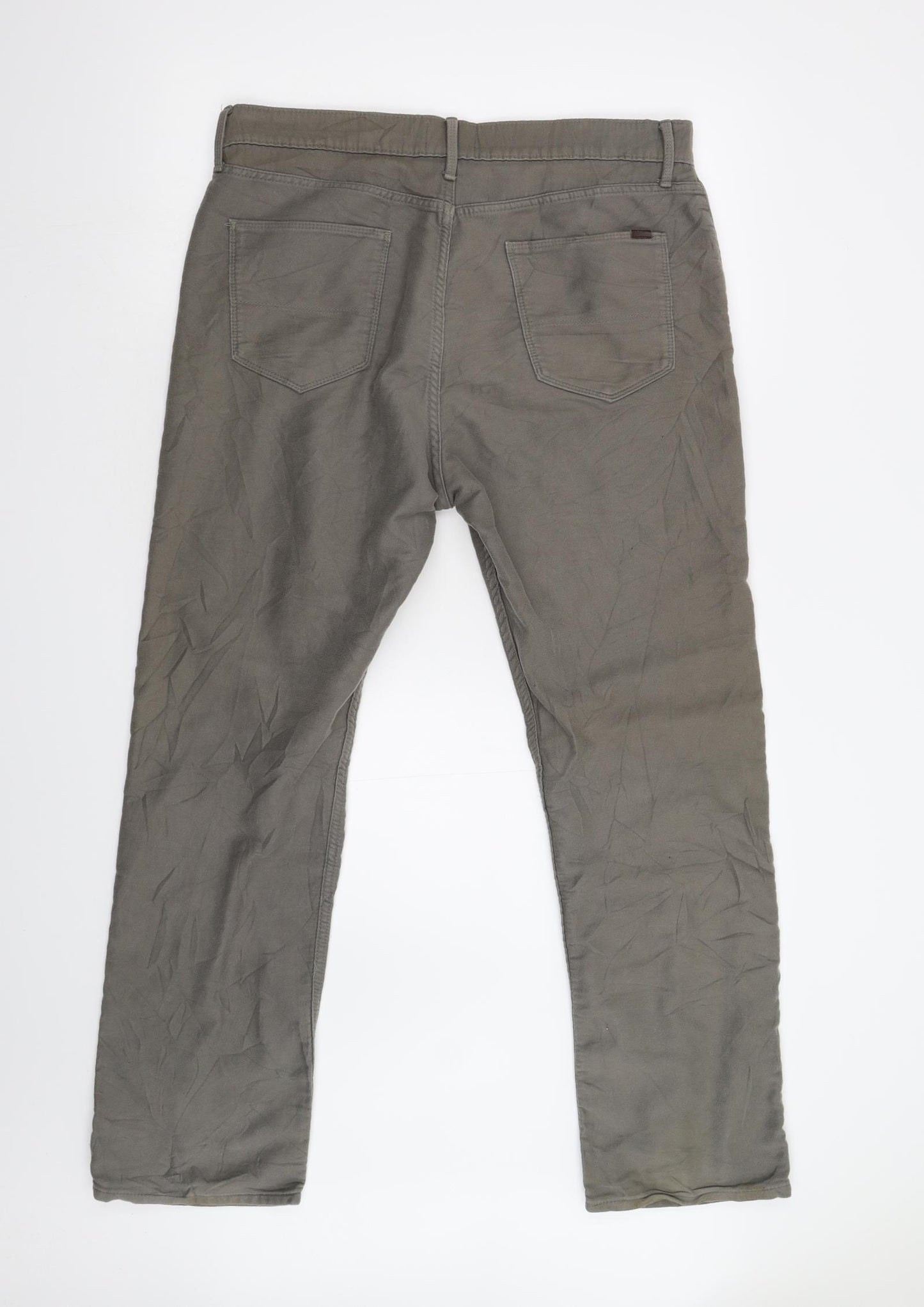 M&S Mens Green  Denim Straight Jeans Size 36 L29 in