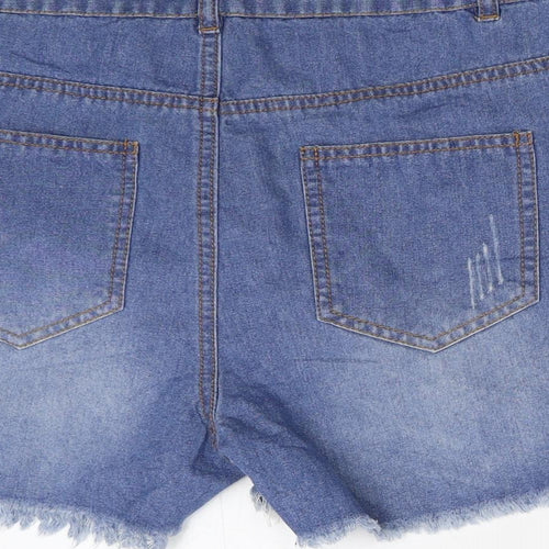 Preworn Womens Blue  Damask Mom Shorts Size 10
