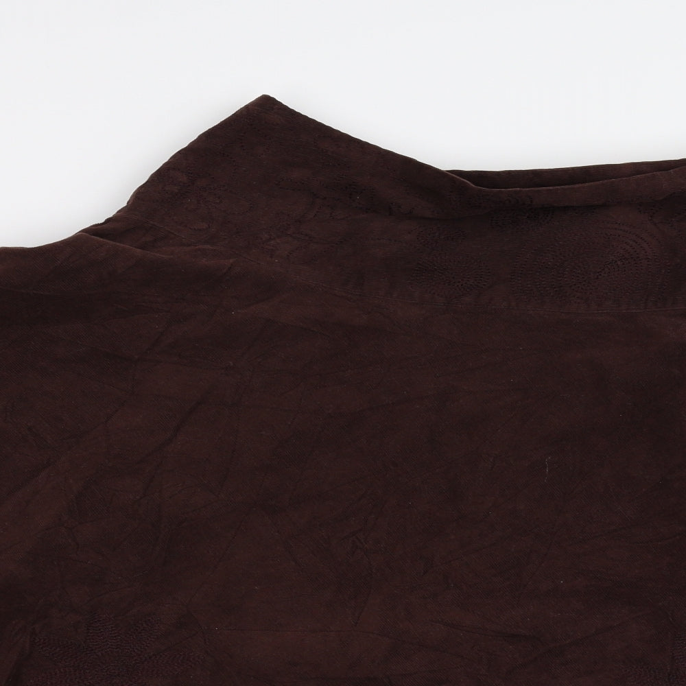 CKM Womens Brown  Corduroy Flare Skirt Size L