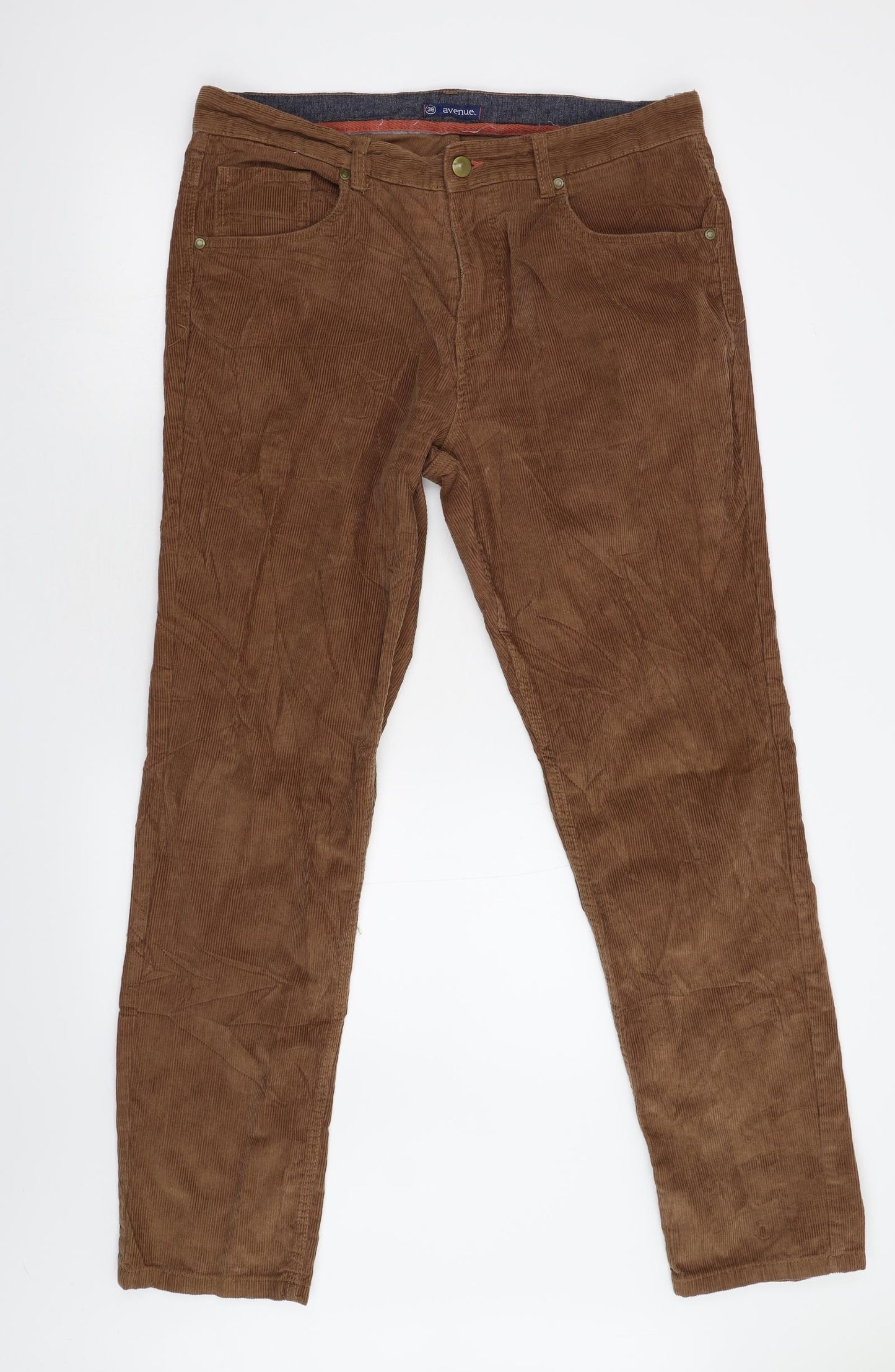 Avenue Mens Brown  Corduroy Trousers  Size 38 L32 in