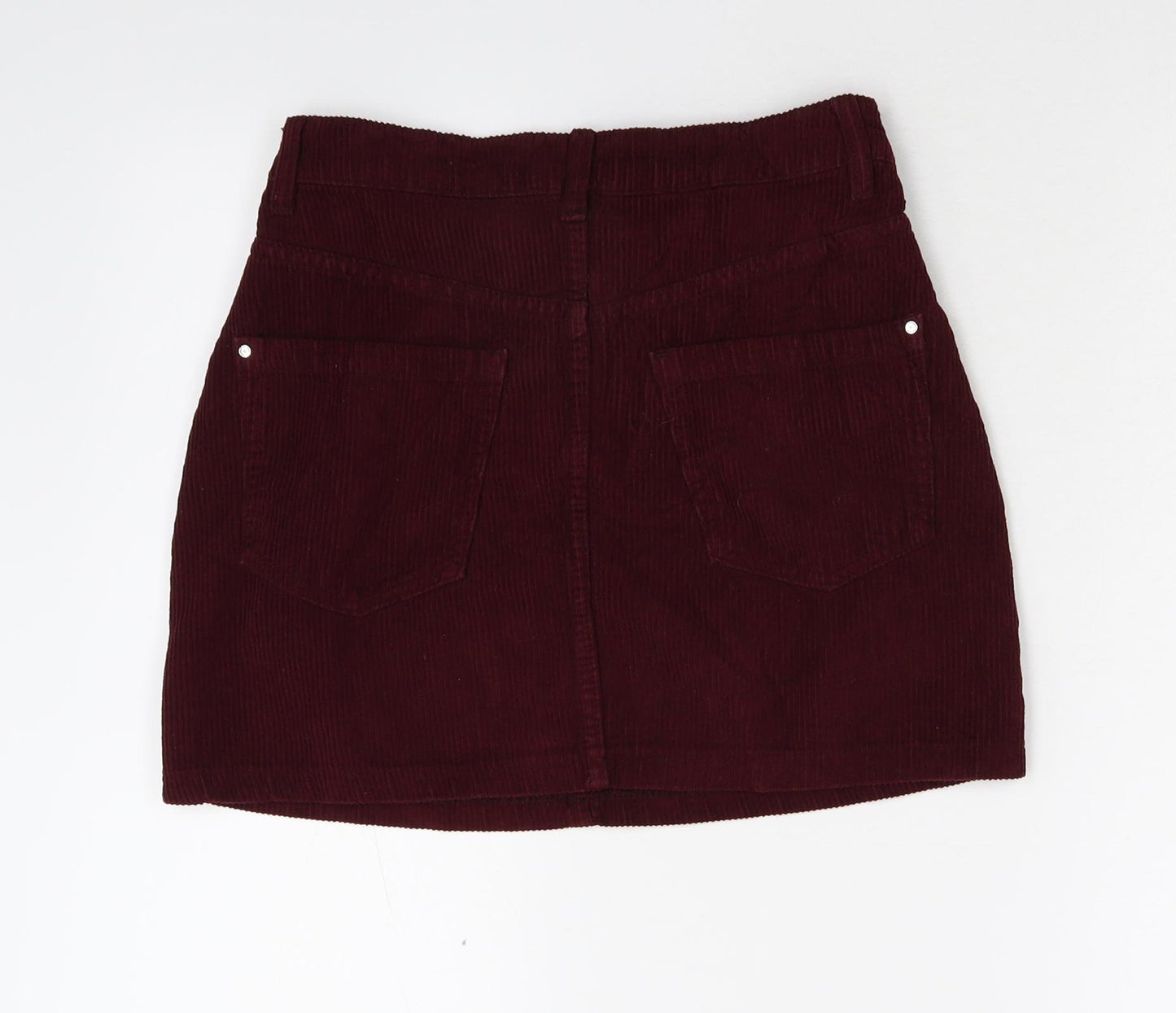Bershka Womens Red  Corduroy Mini Skirt Size S