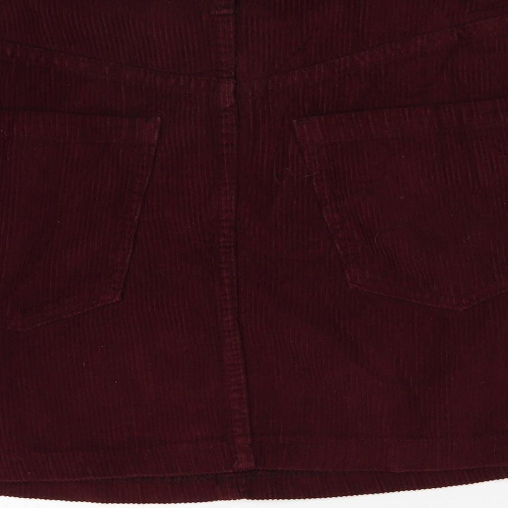 Bershka Womens Red  Corduroy Mini Skirt Size S