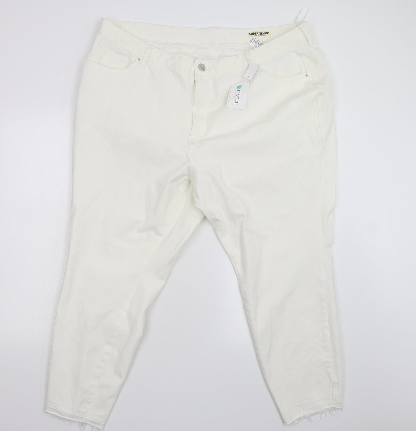 Preworn Womens Ivory  Denim Skinny Jeans Size 28 L27 in