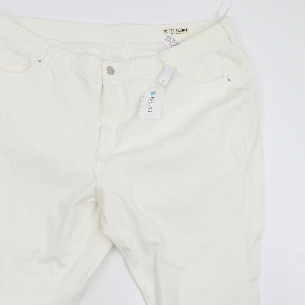 Preworn Womens Ivory  Denim Skinny Jeans Size 28 L27 in