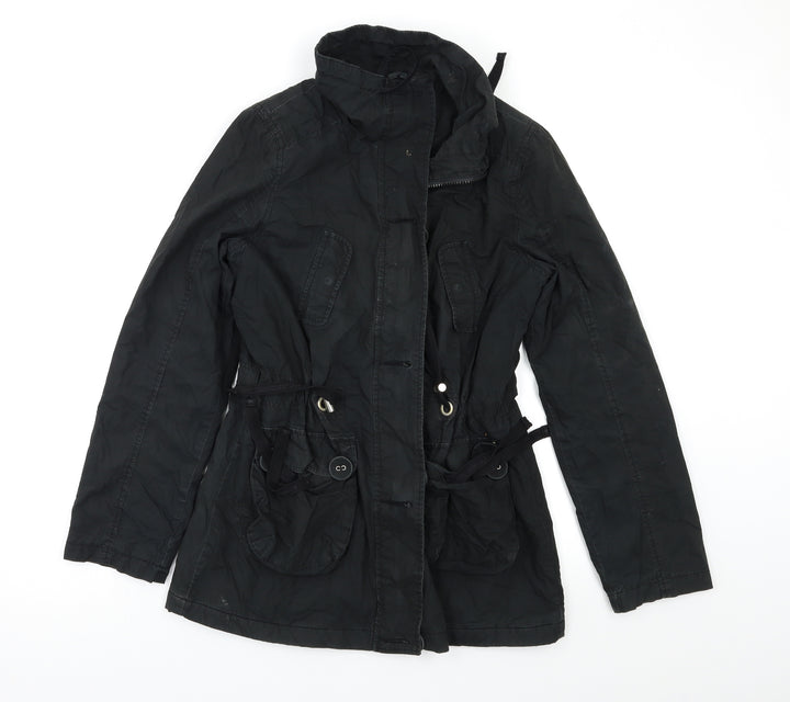 Authentic Womens Black Parka Jacket Size 10