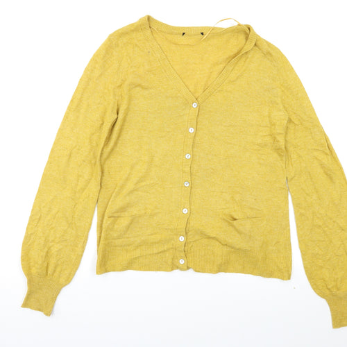 Preworn Womens Yellow   Cardigan Jumper Size S