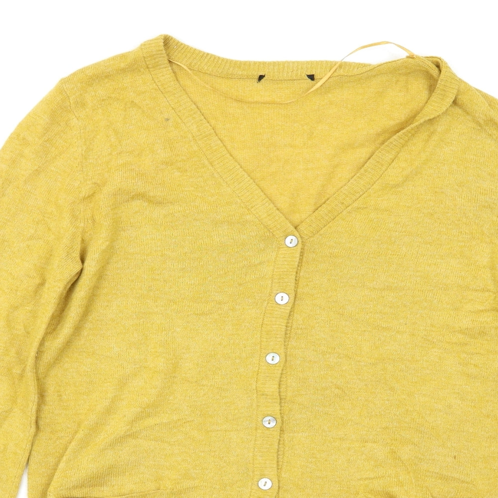 Preworn Womens Yellow   Cardigan Jumper Size S