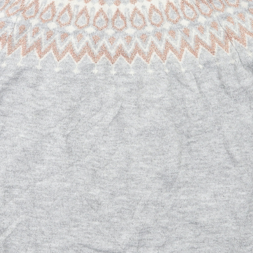 F&F Womens Grey Fair Isle  Pullover Jumper Size 18
