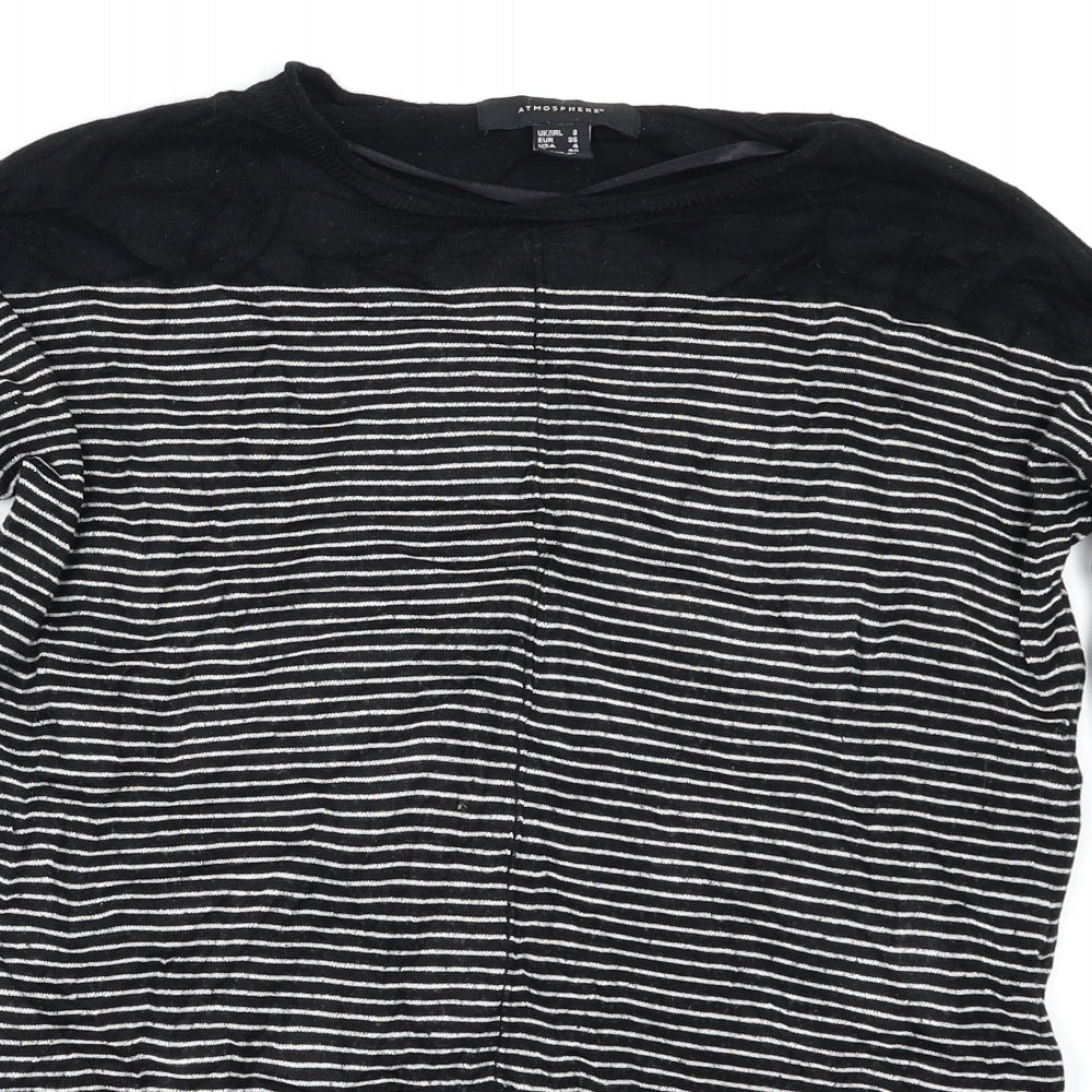 Atmosphere Womens Black Striped  Pullover Jumper Size 8