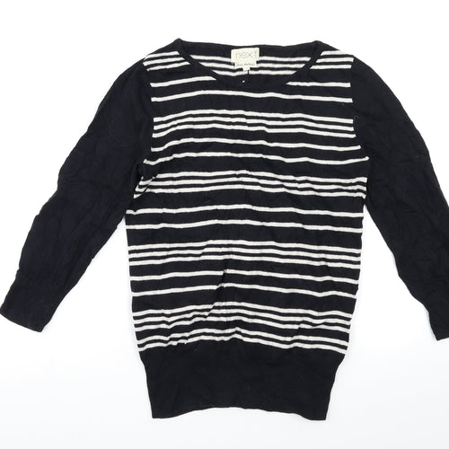NEXT Womens Black Striped  Pullover Jumper Size 10
