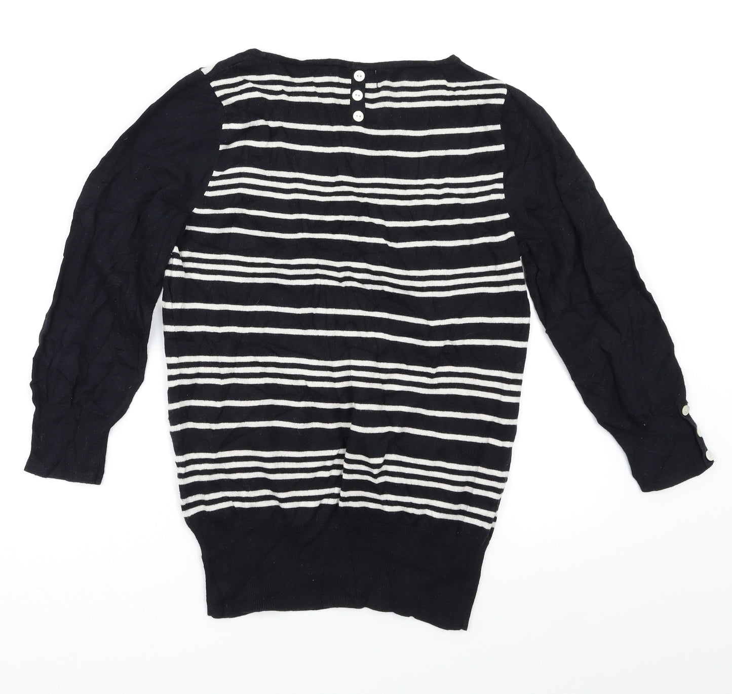 NEXT Womens Black Striped  Pullover Jumper Size 10