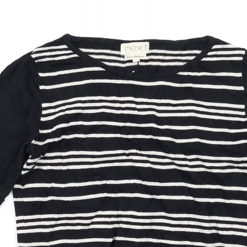 NEXT Womens Black Striped  Pullover Jumper Size 10