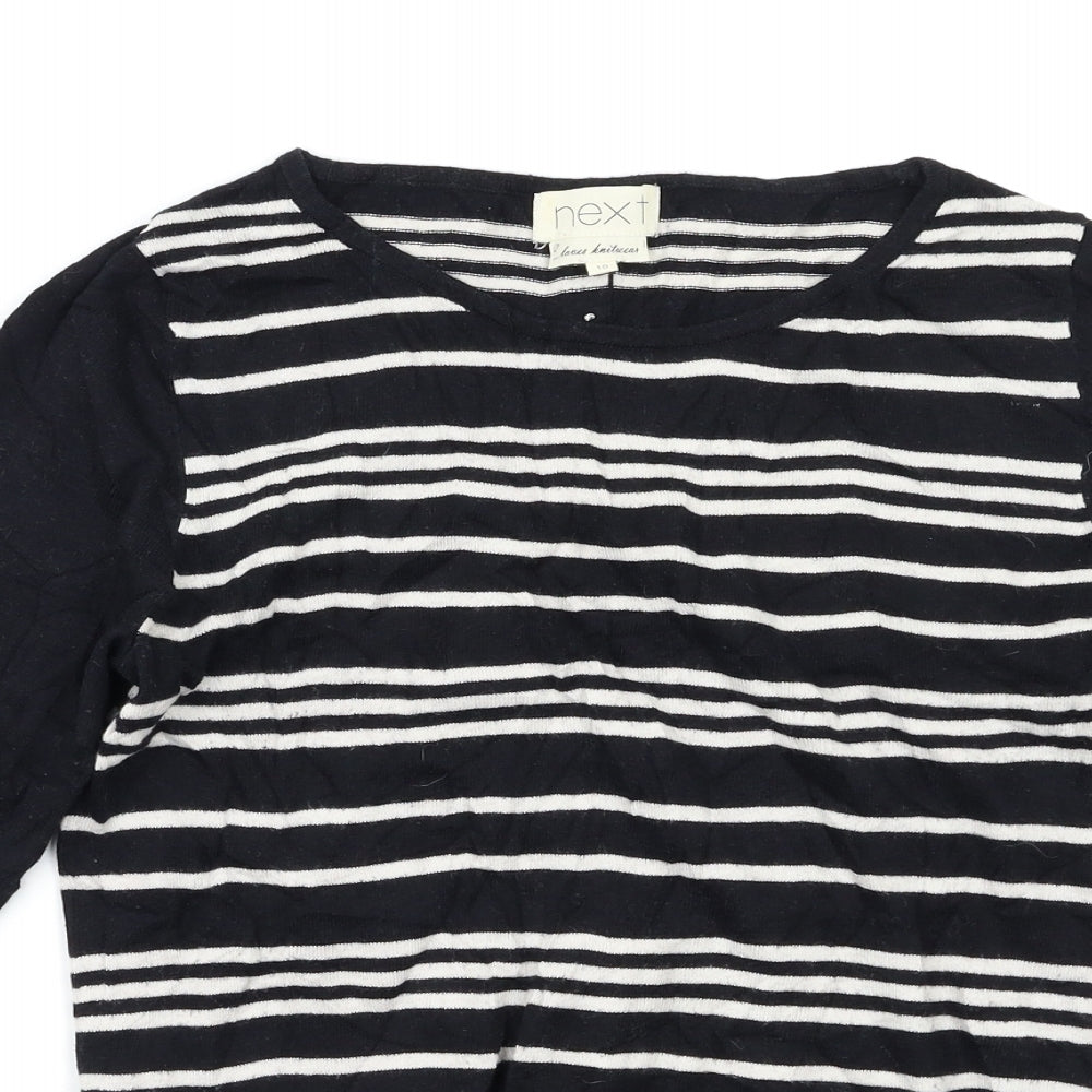 NEXT Womens Black Striped  Pullover Jumper Size 10
