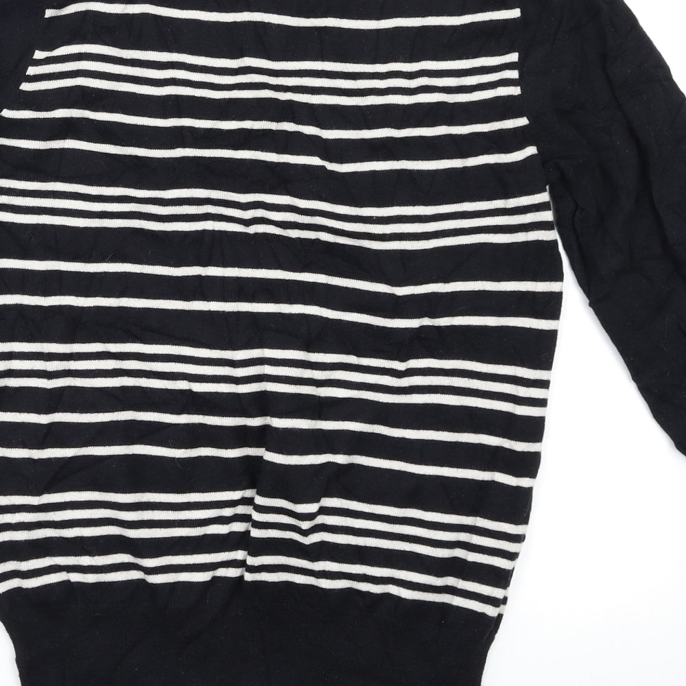NEXT Womens Black Striped  Pullover Jumper Size 10