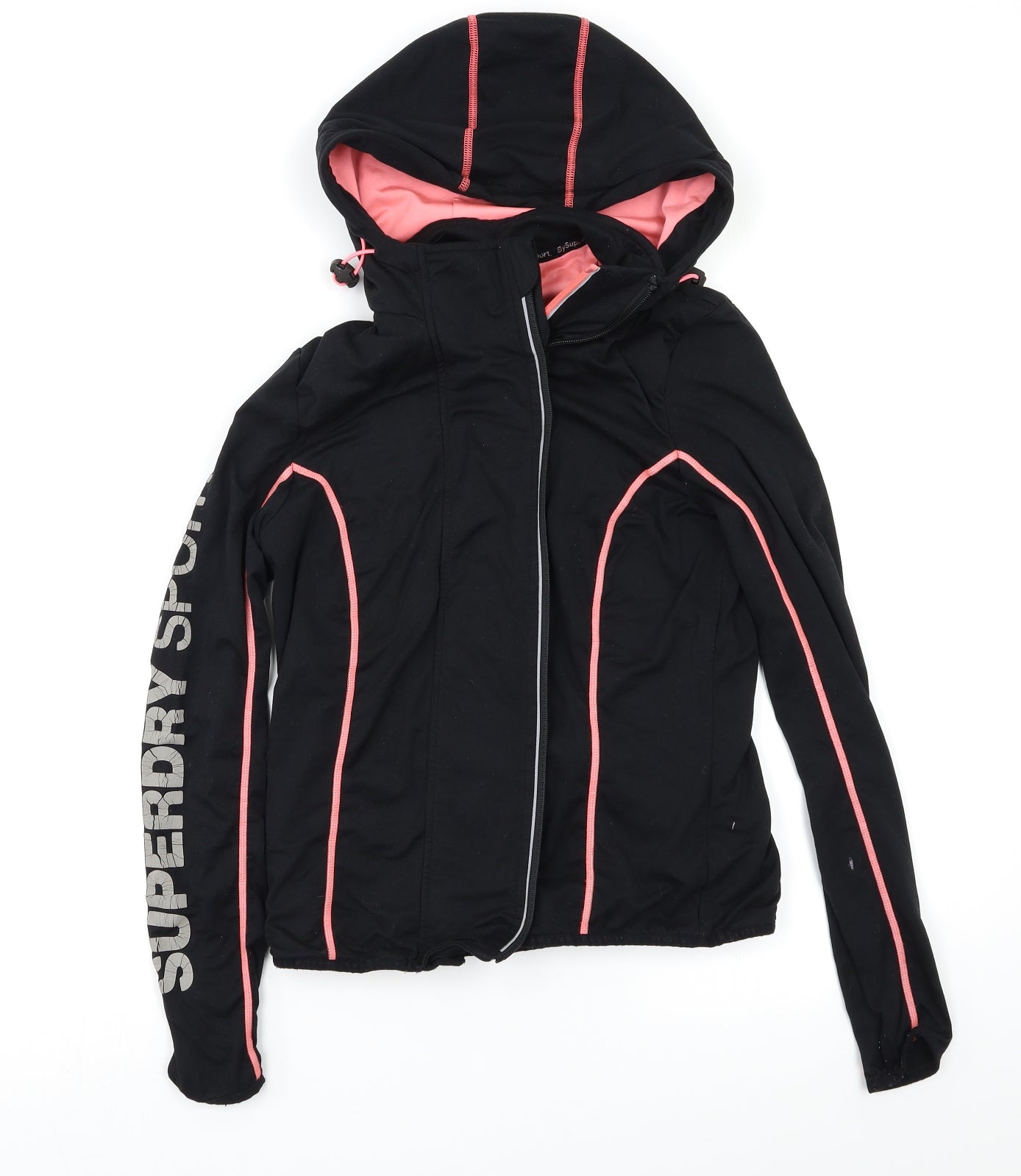 Superdry Womens Black   Full Zip Hoodie Size S