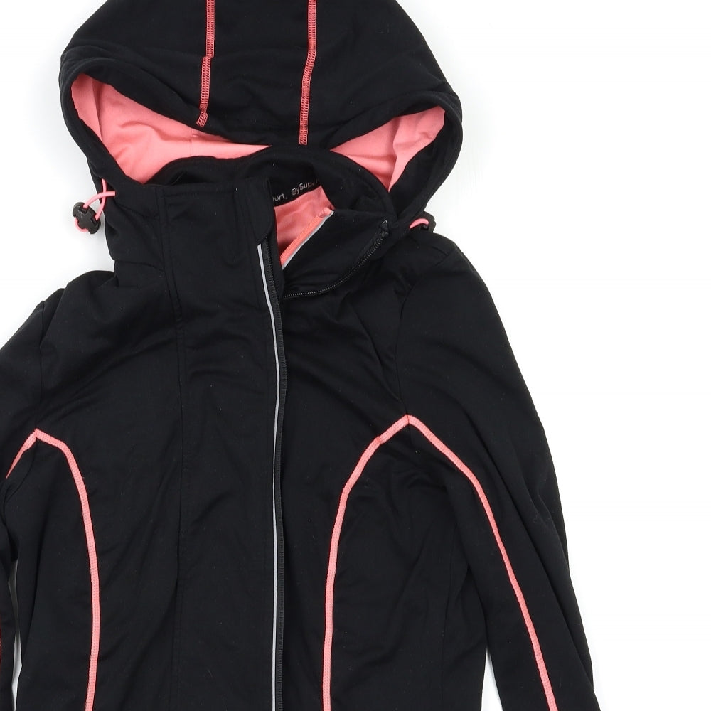 Superdry Womens Black   Full Zip Hoodie Size S