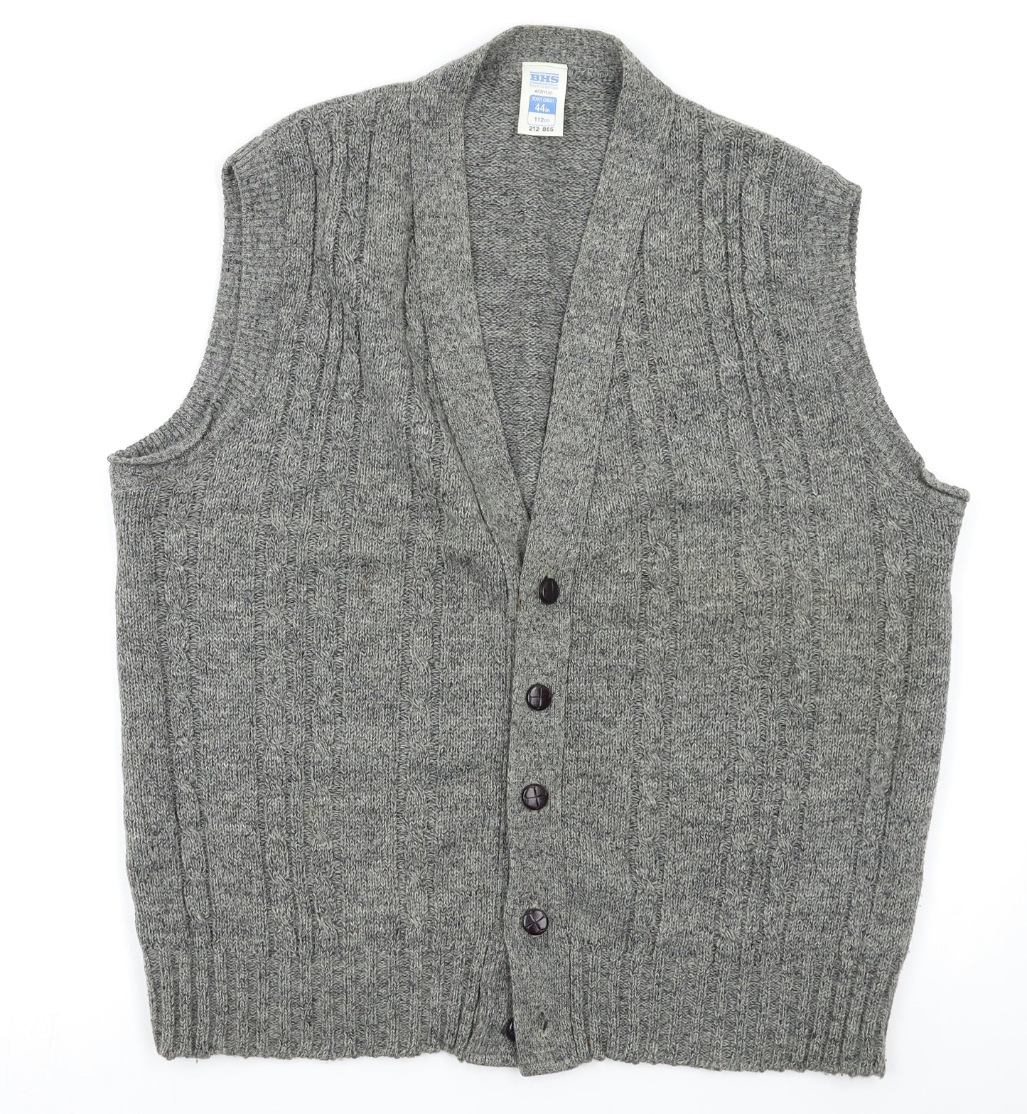 BHS Mens Grey   Vest Jumper Size L