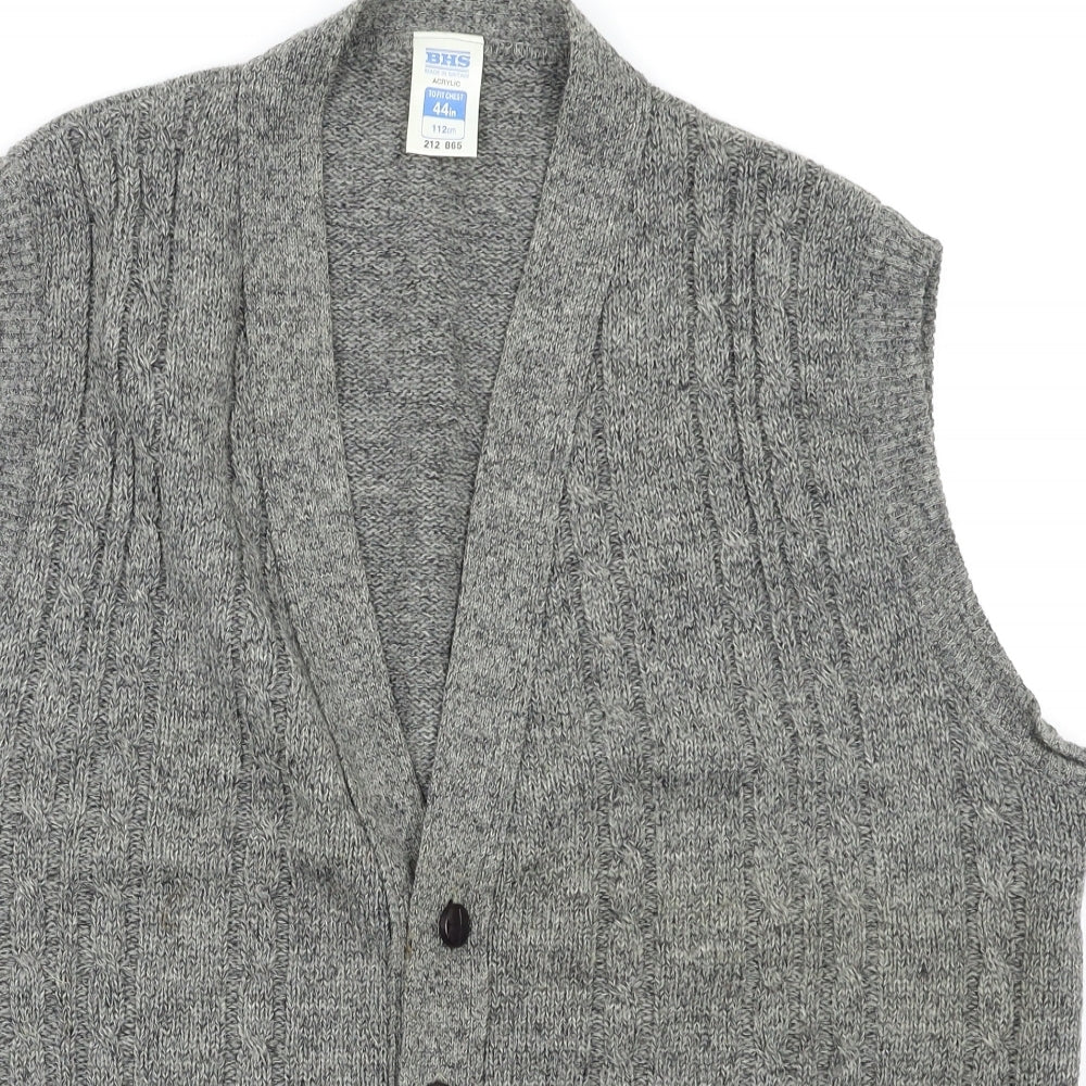 BHS Mens Grey   Vest Jumper Size L