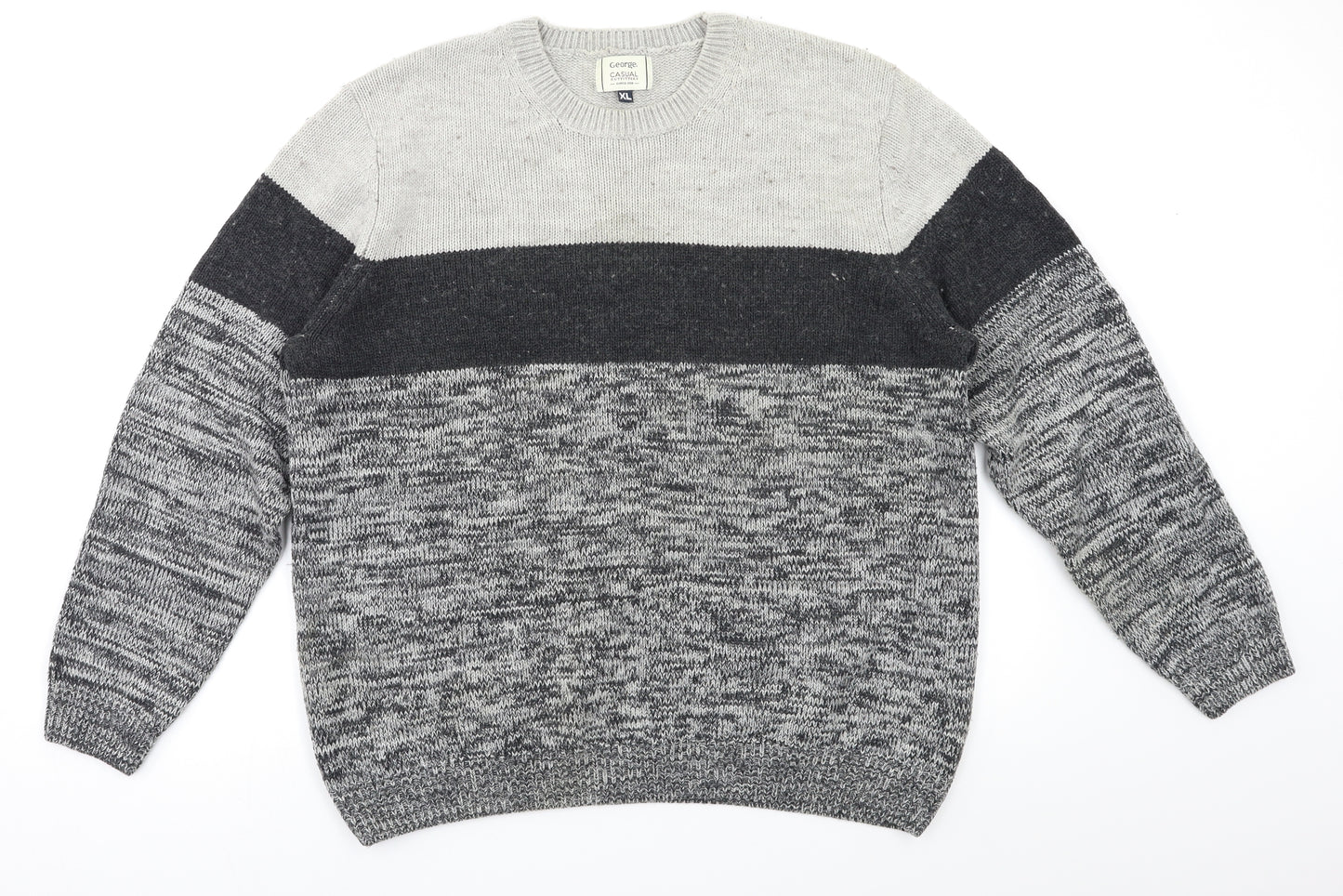 George Mens Multicoloured Striped  Pullover Jumper Size XL