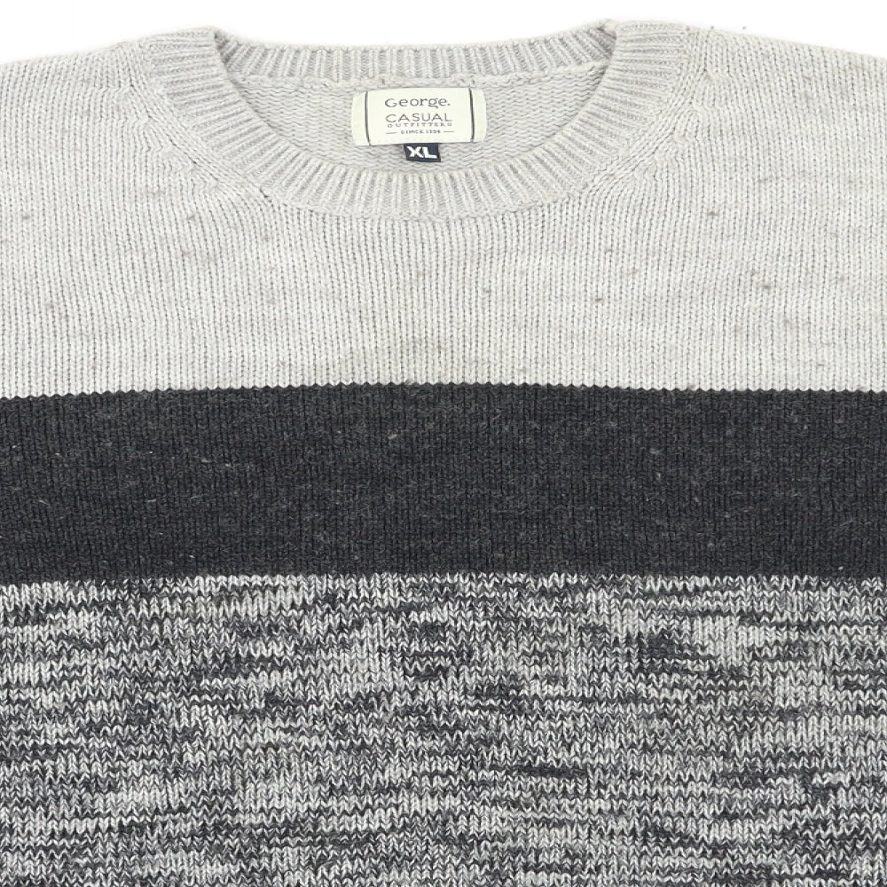 George Mens Multicoloured Striped  Pullover Jumper Size XL