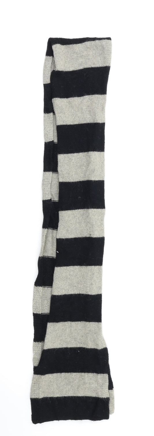 Preworn Boys Black Striped  Scarf  Size Regular
