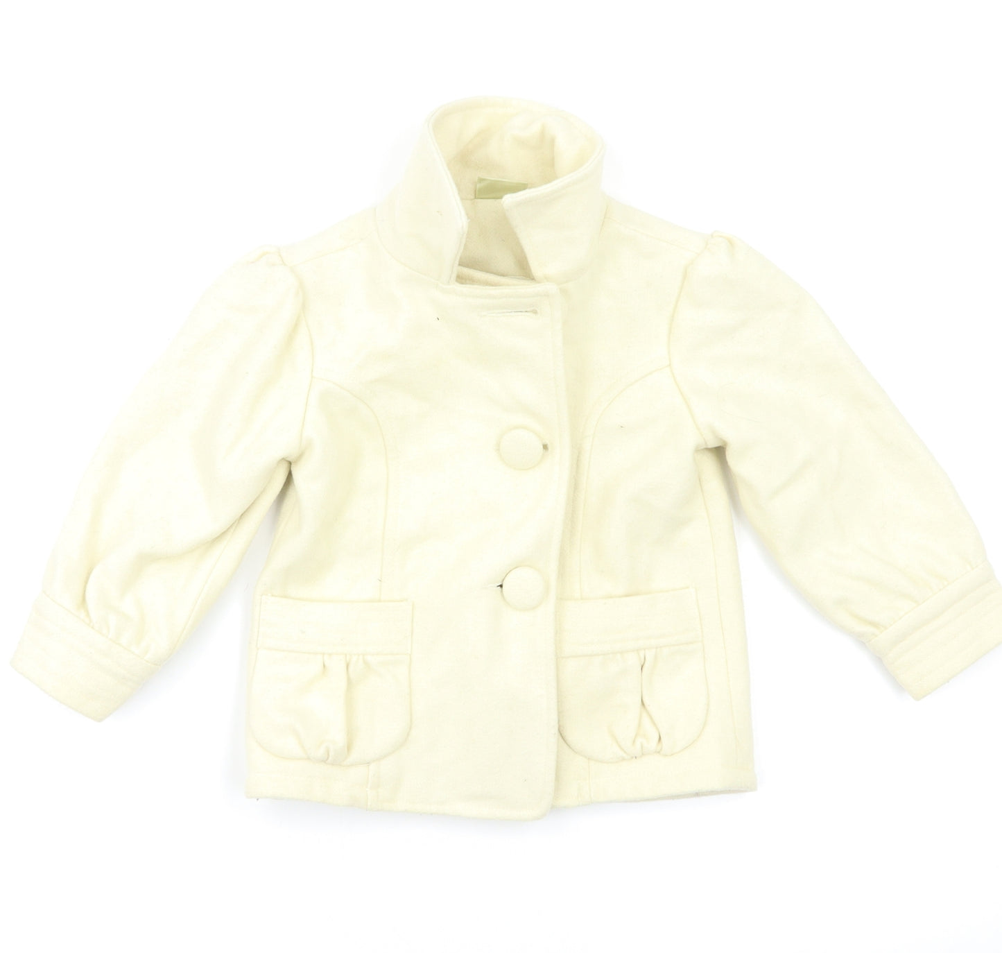 New Look Girls Ivory   Pea Coat Coat Size 2 Years