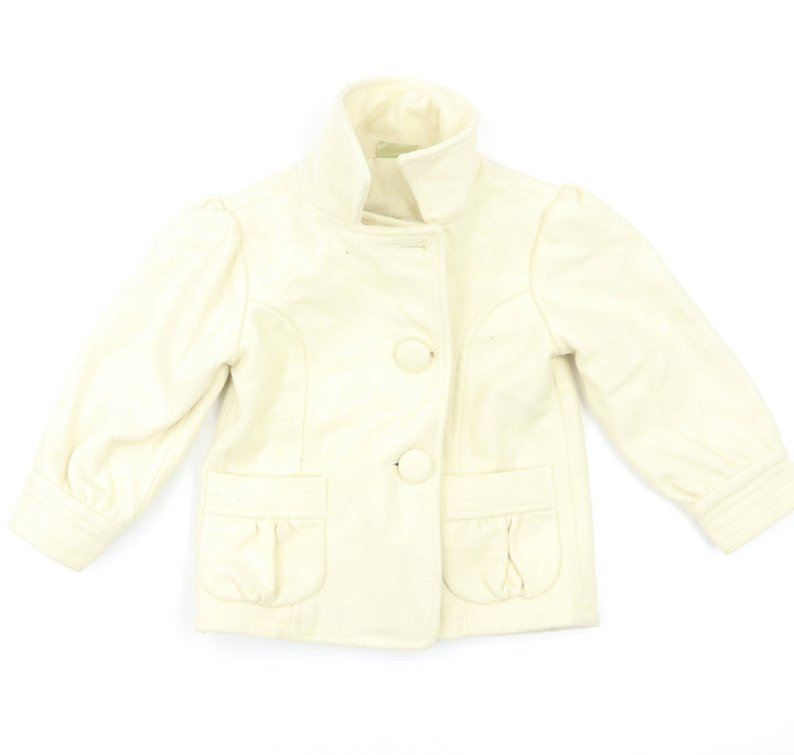 New Look Girls Ivory   Pea Coat Coat Size 2 Years