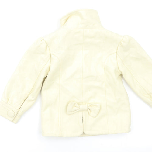 New Look Girls Ivory   Pea Coat Coat Size 2 Years