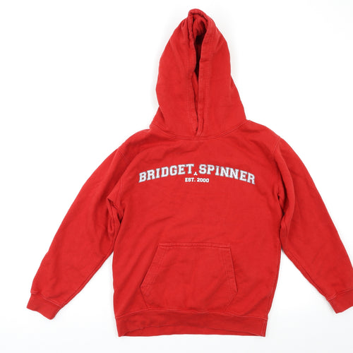 Preworn Girls Red   Pullover Hoodie Size 10-11 Years