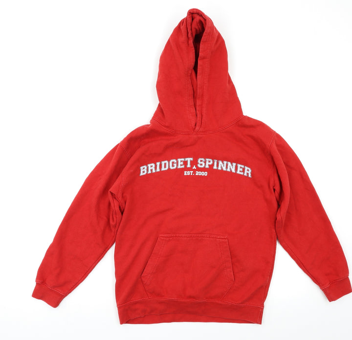 Preworn Girls Red   Pullover Hoodie Size 10-11 Years